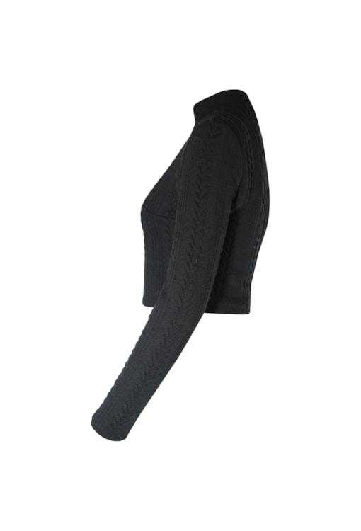 Camisola justa curta com nervuras