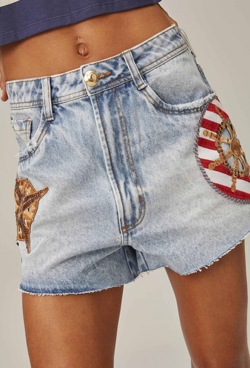 Calções de Ganga com Aplicações Marinhas