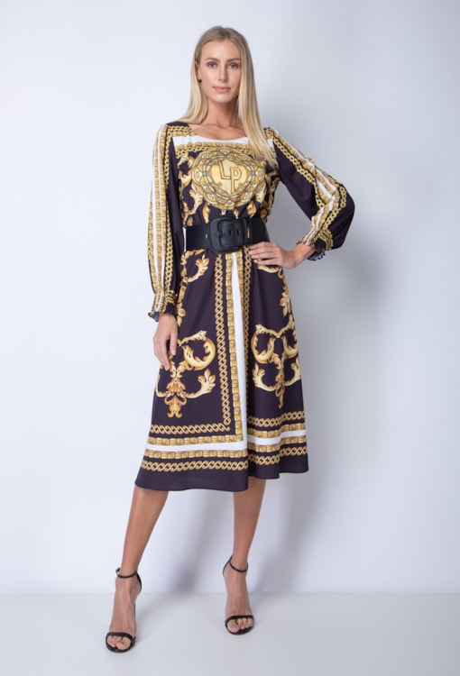 Vestido Midi Estampado