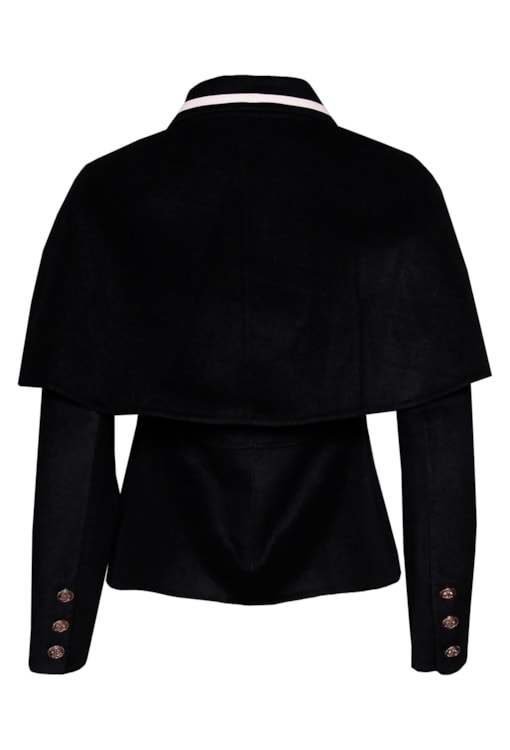 Casaco efeito capa em lã