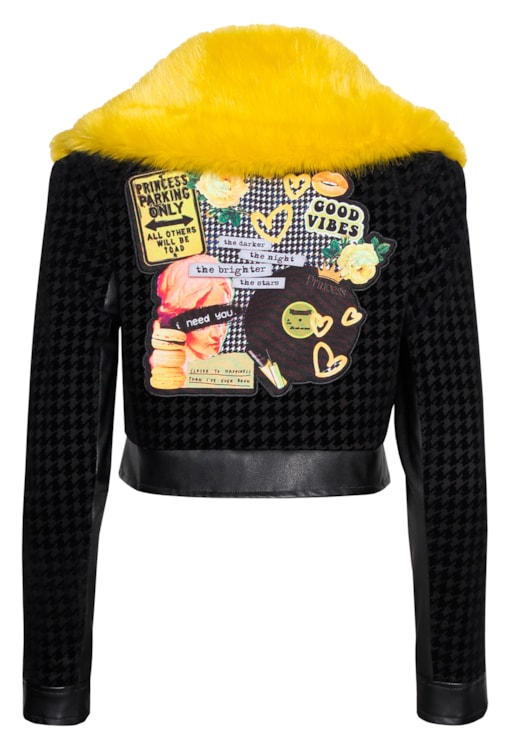 Casaco curto em pied-de-Poule