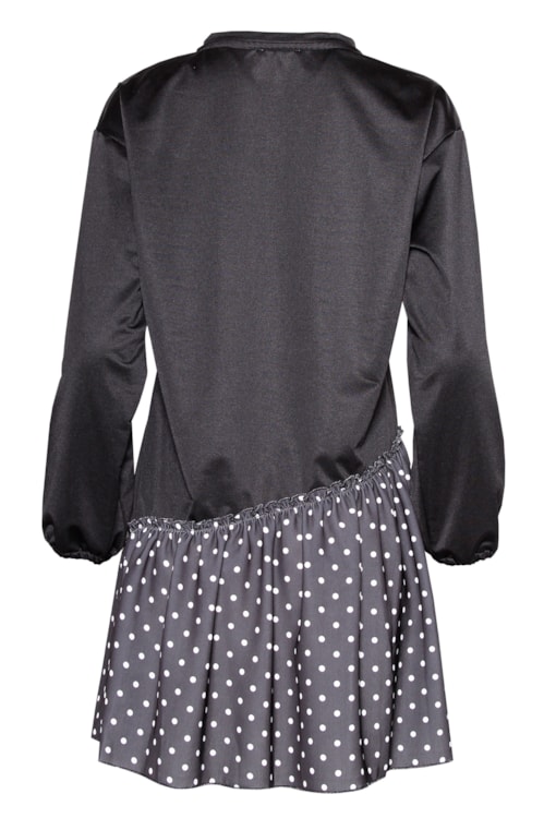 Vestido com folho estampado