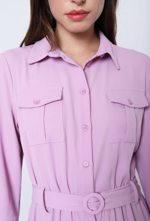 Vestido camiseiro com cinto