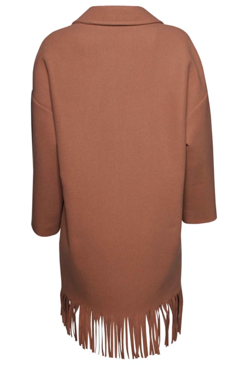 Casaco de lã e franjas