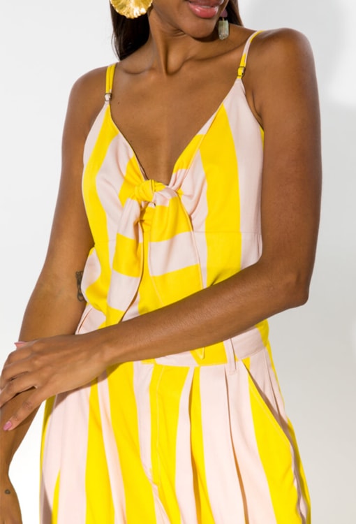 Blusa de alças às riscas