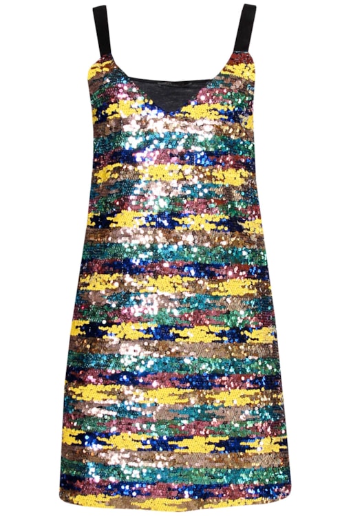 Vestido lantejoulas colorido