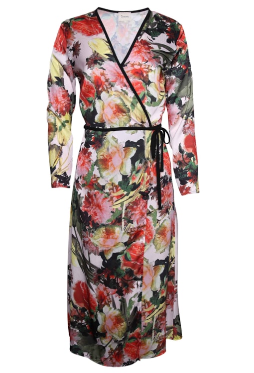 Vestido cruzado estampado