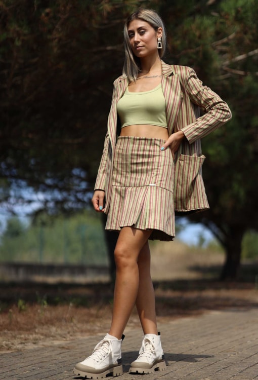 Mini-Saia Efeito Camurça