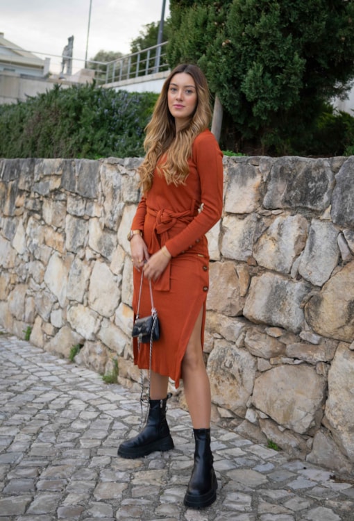 Vestido Malha Brilhante