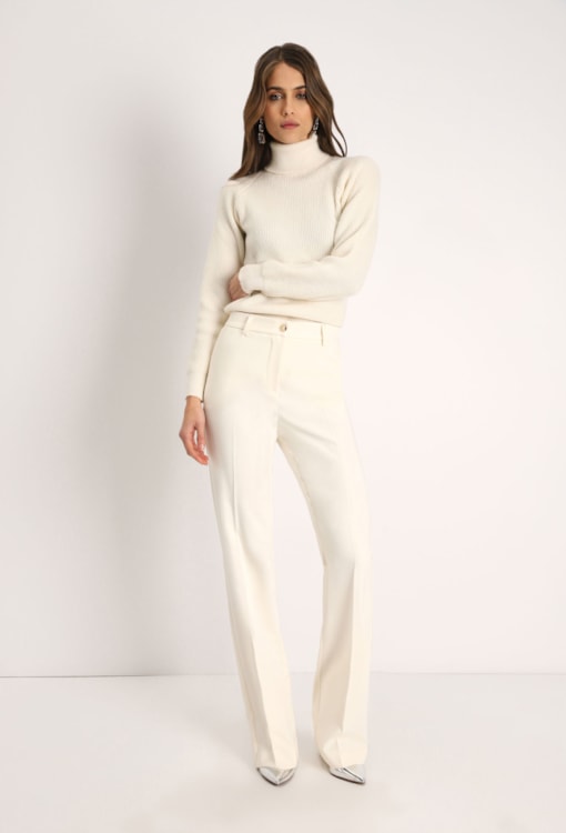 Calças largas de cintura alta