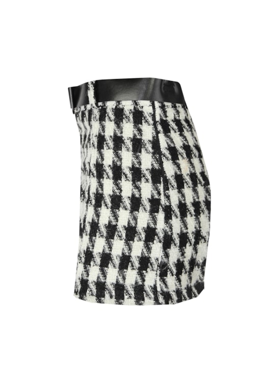 Saia pied de poule com cinto