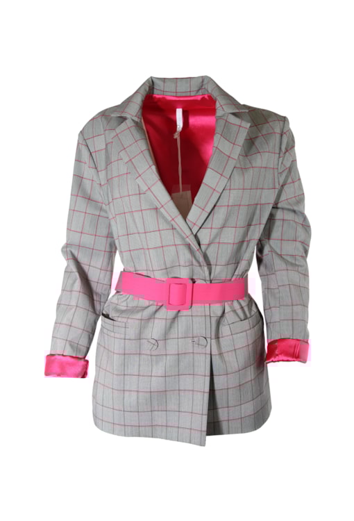 Blazer Padrão Xadrez com cinto