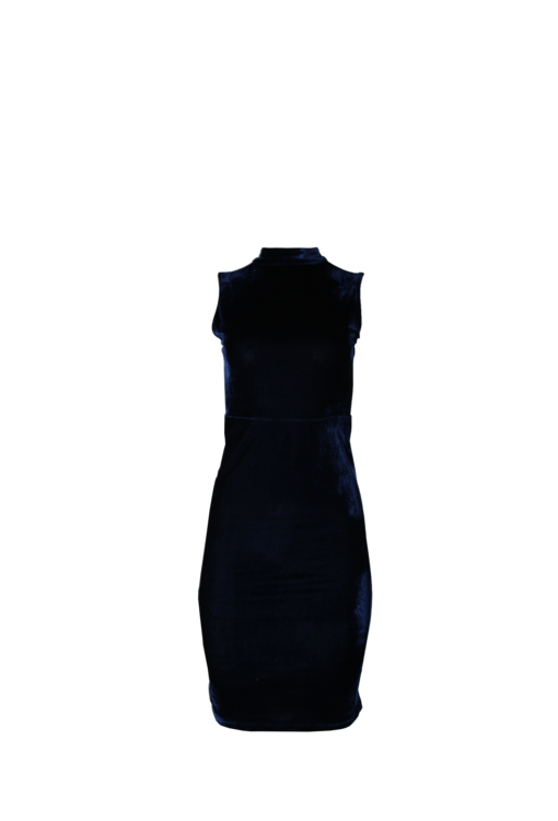 Vestido de veludo com costas abertas