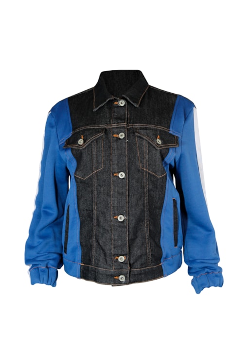 Casaco denim com contraste