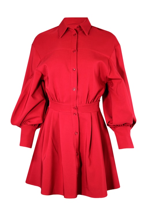 Vestido rodado com manga balão