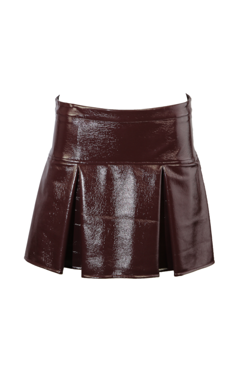 Saia curta de napa com pregas