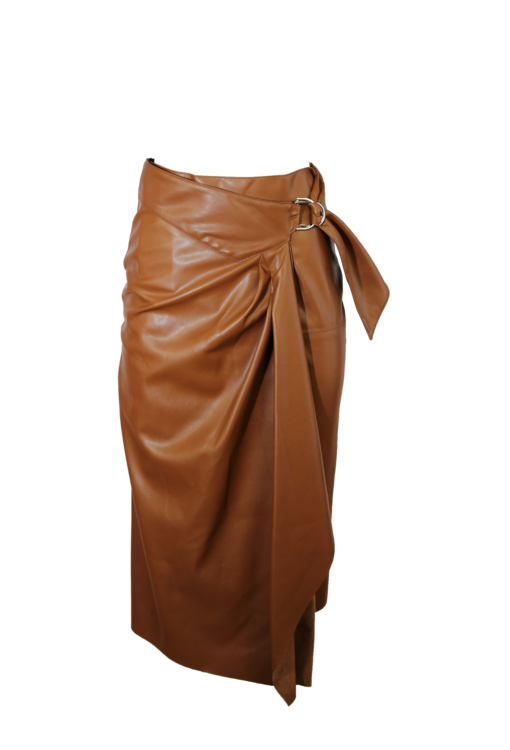 Saia efeito pele detalhe drapeado