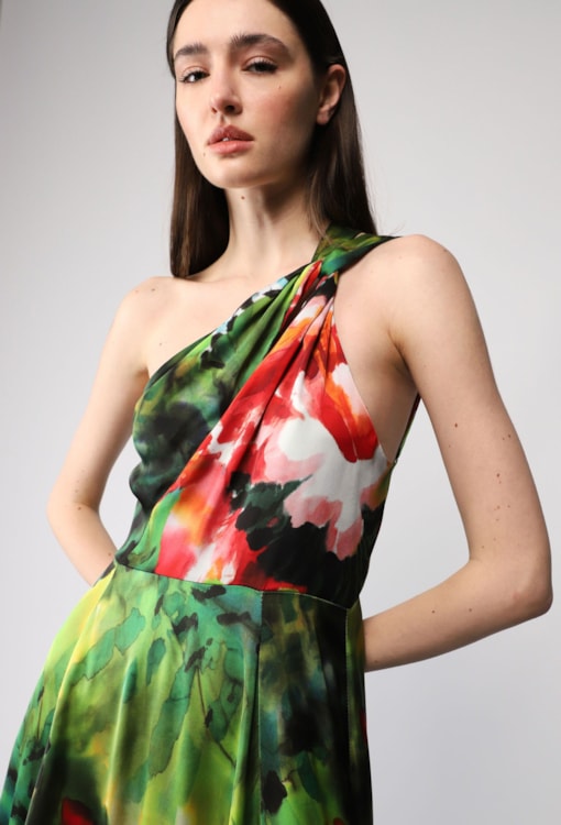 Vestido estampado botânico