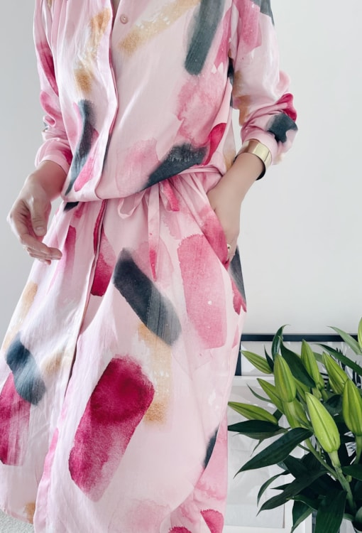 Vestido camiseiro estampado