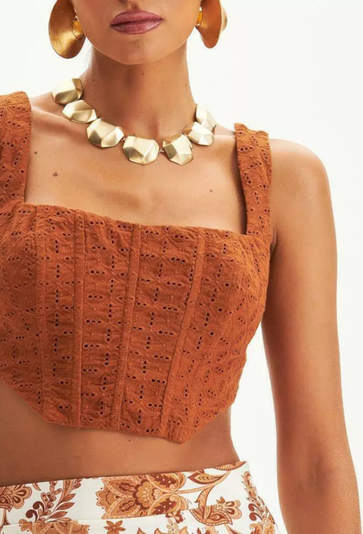 Top cropped estilo corset