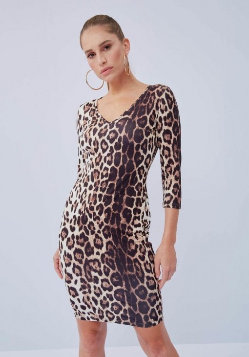 Vestido justo animal print